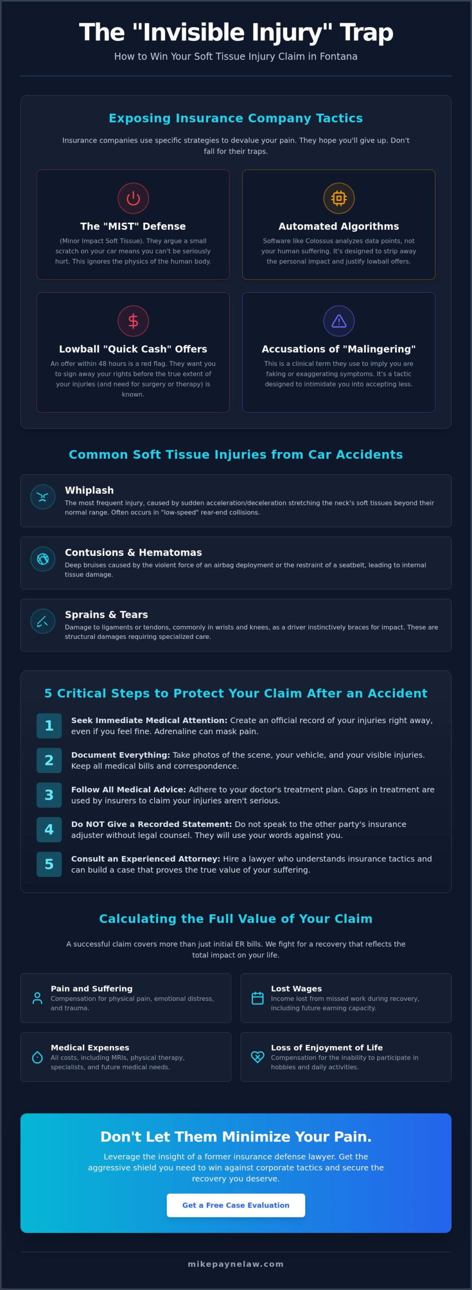 Soft Tissue Injury Claim in Fontana: How to Prove Your Case & Win